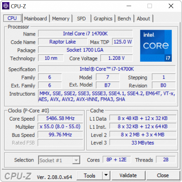 Тестирование процессора Intel Core i7-14700K для платформы LGA1700