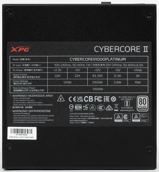 Обзор блока питания XPG CyberCore II 1000 Platinum