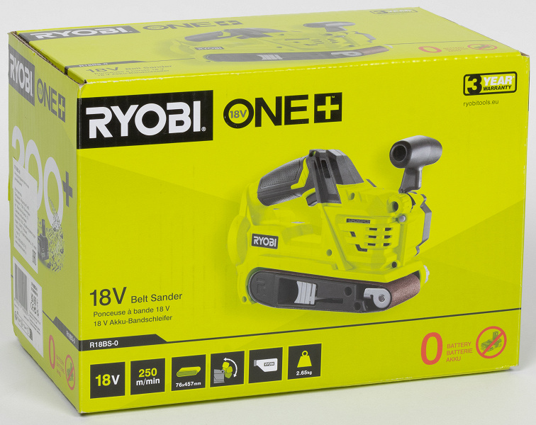 Обзор аккумуляторной ленточной шлифмашины Ryobi R18BS-0