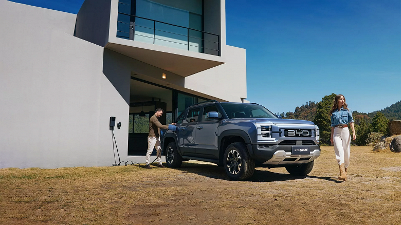 Дизайн в стиле Ford F-150 Lightning, 430 л.с., 100 км без бензина, независимая подвеска и функция караоке. Таким получился BYD Shark