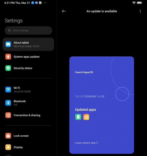 Вышла глобальная HyperOS для планшета Xiaomi Pad 5