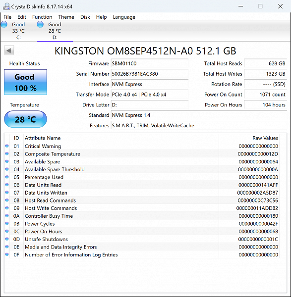 Тестирование недорогих OEM SSD Kingston OM8PGP41024Q 1 ТБ, Kingston OM8SEP4512N 512 ГБ, Micron 2450 512 ГБ и SSST CL5 1 ТБ