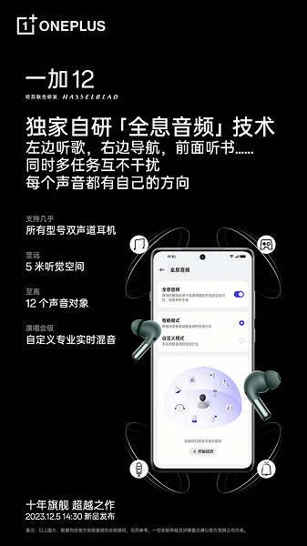 OnePlus 12 получит технологию «голографического звука». Что это такое?