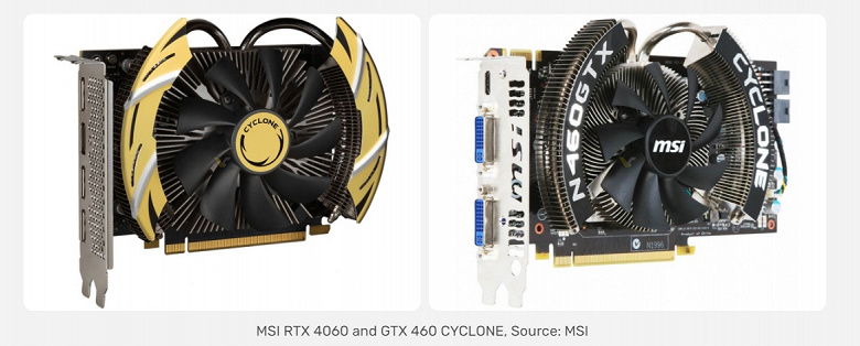 Таких видеокарт мы не видели более десятка лет. MSI представила GeForce RTX 4060 Cyclone 8G OC с кулером из прошлого