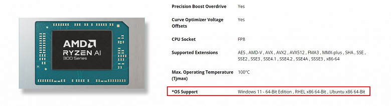 Новейшие Ryzen AI 300 стали первыми потребительскими процессорами, которые не поддерживают Windows 10