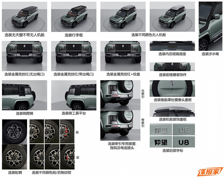 1200 л.с., возможность плавать и разворачиваться на месте, дрон на крыше. В Китае сертифицировали экспедиционную версию супервнедорожника BYD Yangwang U8