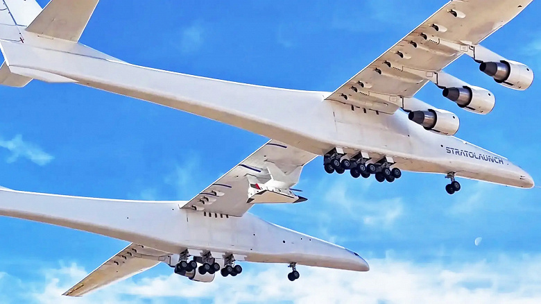 Гиперзвуковая лётная система Stratolaunch снова поднялась в воздух: самый большой в мире самолёт Stratolaunch Roc взлетел с заправленным планером Talon-A