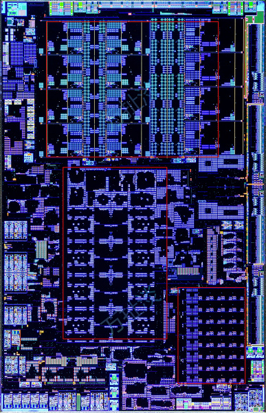 Ryzen AI 9 HX 370 под микроскопом. Фотография указывает на то, что блок NPU занимает не так уж и мало места