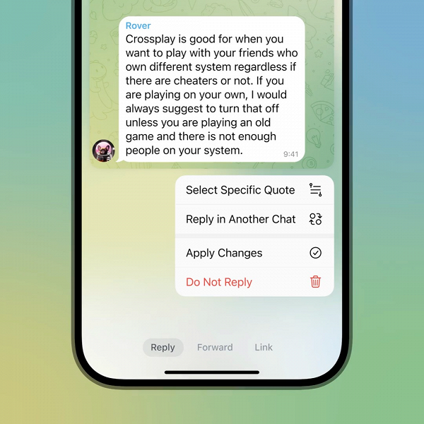 Большое обновление Telegram: «Ответы 2.0», гибкие настройки ссылок, персональные цвета для пользователей и многое другое