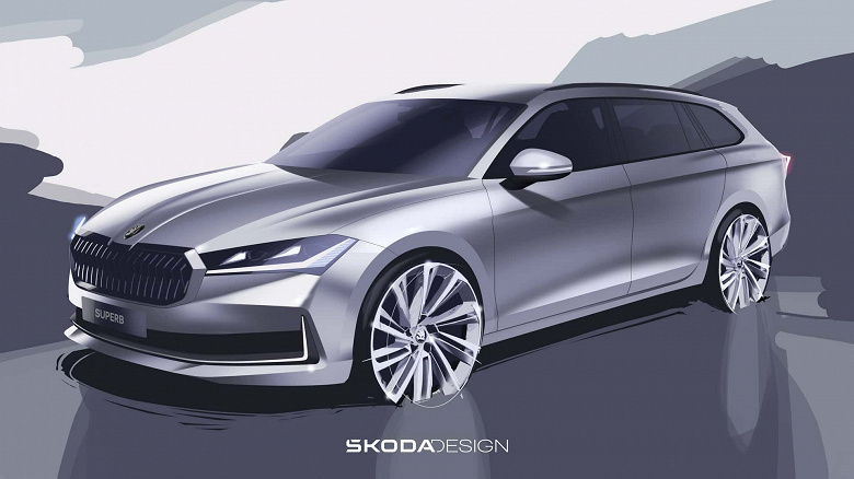 Это Skoda Superb 2024. Лифтбэк и универсал показали на официальных изображениях