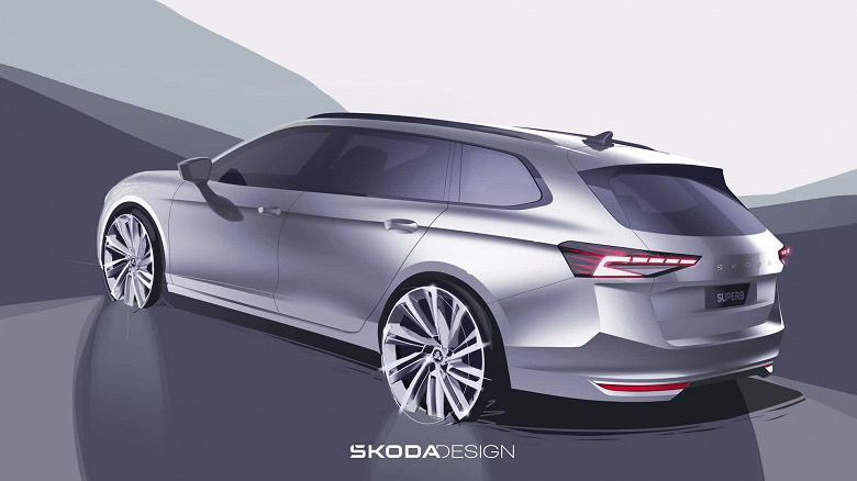 Это Skoda Superb 2024. Лифтбэк и универсал показали на официальных изображениях