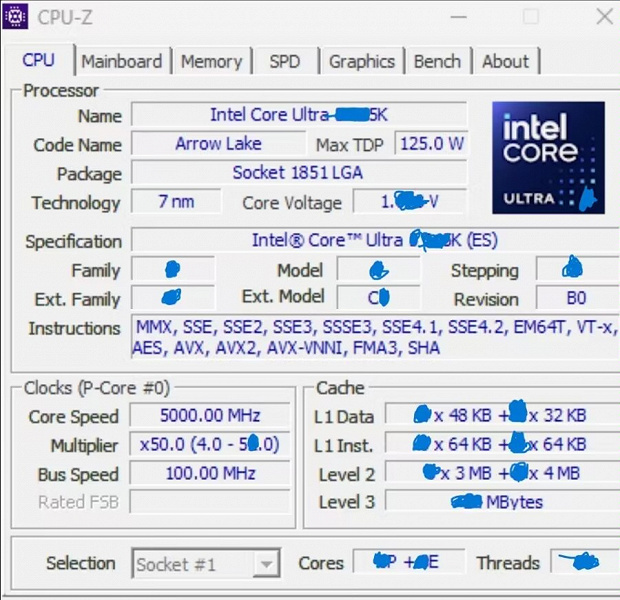 То ли Core Ultra 9 285K, то ли Core Ultra 5 245K. Новый процессор Intel Arrow Lake-S засветился в Сети с частотой всего 5 ГГц 