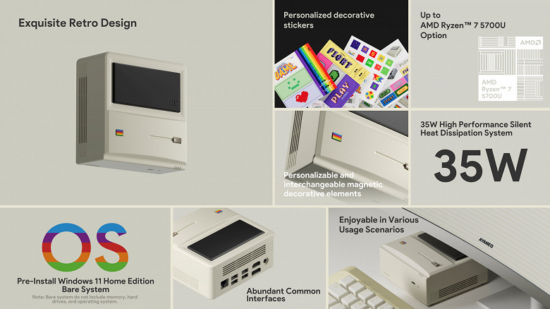 Внешне это крохотный Macintosh 1, но с APU Ryzen и ценой от 150 долларов. Представлен Ayaneo AM01 в стиле ретро