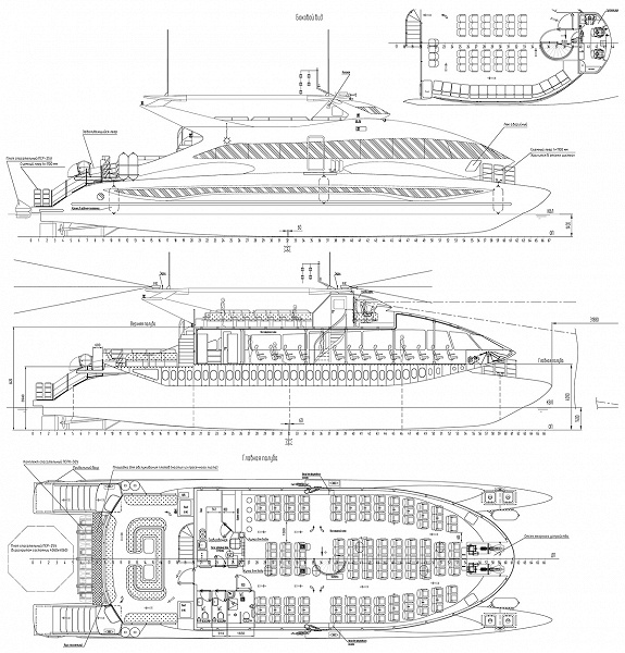 Так выглядит новейший российский 32-метровый электрический катамаран «Белояр» с силовой установкой мощностью 1630 л.с. Опубликованы рендеры