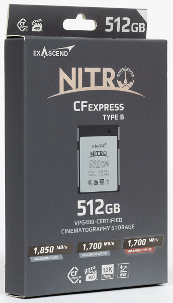 Обзор карт памяти CFexpress Type B Exascend Archon 1 ТБ, Essential 256 ГБ, Nitro 512 ГБ и Vigor 512 ГБ