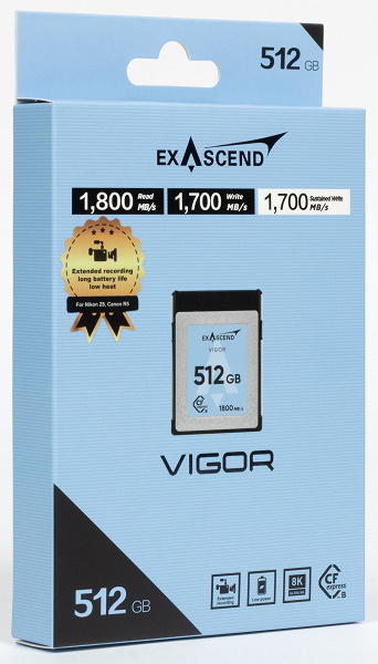 Обзор карт памяти CFexpress Type B Exascend Archon 1 ТБ, Essential 256 ГБ, Nitro 512 ГБ и Vigor 512 ГБ