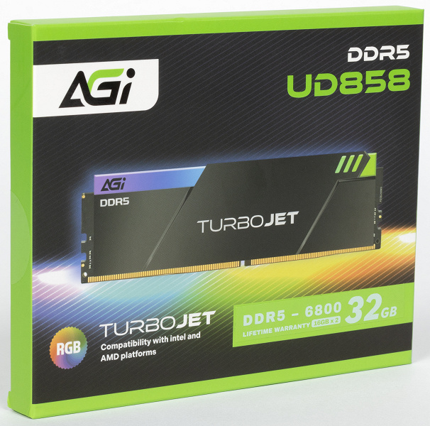 Экспресс-обзор комплекта модулей памяти AGI RGB TurboJet UD858 DDR5-6800 32 ГБ