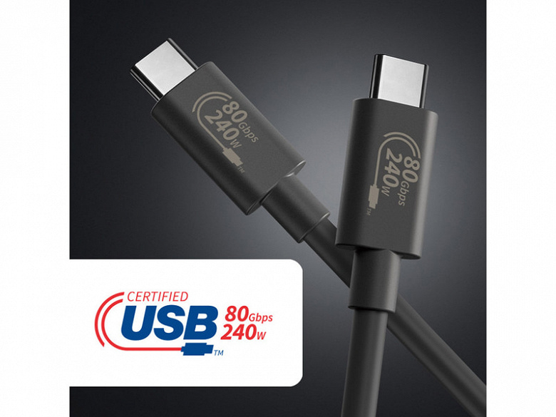 На рынке наконец-то появились первые кабели с поддержкой USB4 2.0 и скоростью передачи данных до 80 Гбит/с