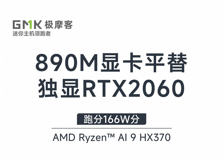 Помещающийся на ладони мини-ПК с мощностью как у GeForce RTX 2060. GMK обещает такое для EVO-X1 на основе APU Ryzen AI 9 HX 370