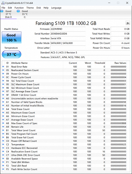 Тестирование SATA SSD Fanxiang S109 1 ТБ на контроллере Silicon Motion SM2259 с относительно медленной памятью